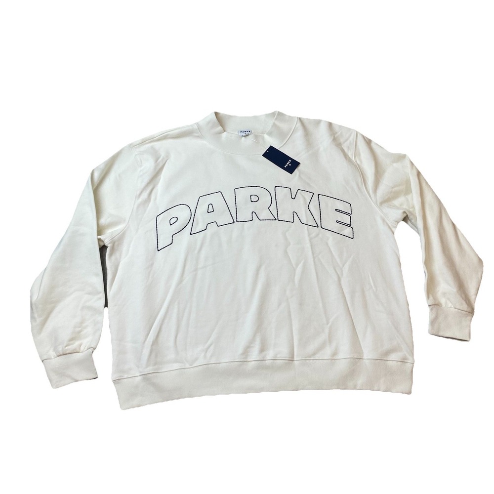 Parke X target Women's Mockneck Pullover Sweatshirt - Cream L/XL IN HAND